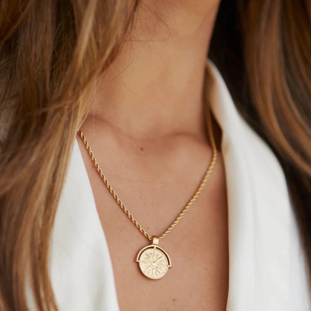 Atolea Golden Sun Pendant Necklace